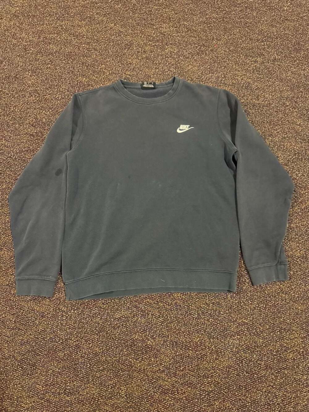 Nike Sportswear Club Fleece Crewneck Sweatshirt Navy Blue Size M